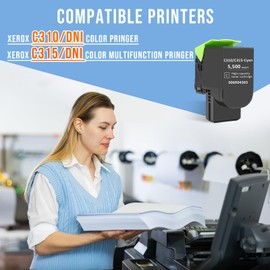 oxwim for Xerox C310 C315 Toner Cartridge,Cyan 5500 Pages Extra High Capacity Replacement 006R04365 Compatible 006R04357 Standard Ink Cartridge for Xerox C315DNI C310DNI Color Multifunction Printer (Cyan)