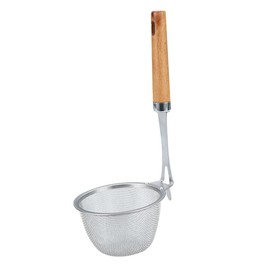 OUNONA Portable Colander Stainless Steel Colander Strainer Food Sieve Strainer Wire Filter Strainer Kitchen Supply Deep Fry Basket Pasta Home Air Filter Fittings Fried Fish Noodle Wooden