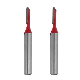 2pcs Router Bit 1/4" Shank 1/8" Cutting Dia Single Straight Flute Carbide for Woodworking Carpentry Milling Cutter DIY Tool Red