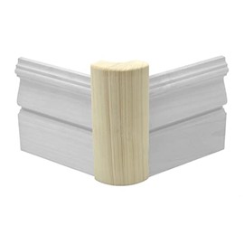 Pine Outside Radius Corner Base Block Bullnose, 3/4" x 2 1/4" x 6" Clear Pine & Knotty Pine - Fits 3/4" Radius, Trim Molding (1, Clear Pine)
