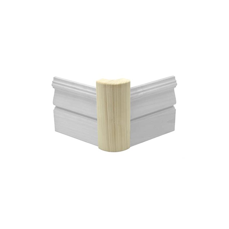 Pine Outside Radius Corner Base Block Bullnose, 3/4" x 2