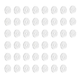 Jamiikury 1/4" ID x 3/4" OD Clear Flat Washer, 1/16 Inch Thickness Replacement Washer Gasket, PVC Round Washer Spacer, Bathroom Hardware Replacement Parts, Pack of 50