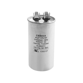 40 uF 40 MFD ± 5% 370-440 VAC Condensador de arranque redondo de doble funcionamiento para ventilador de unidad de CA, bomba de calor, condensador recto frío Compatible con Coleman 1499-5721 CBB65