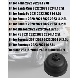 Engine Oil Filter Cap Fit for Sonata Santa Fe 2021-2023 Tucson 2022-2024 Sorento 2021-2024 Sportage 2023-2024, Replace 263152J000 L4 2.0L 2.5L Housing Cap