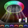 TCFUNDY Ceiling Fan with Light, 16" LED RGB Low Profile