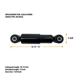 TORQUE 2 PCS Heavy Duty Cab Shock Absorber for Peterbilt 357, 367, 375, 376, 377, 378, 379, 386, 388, 389 Models Replacement For Gabriel 83008, Monroe 66145 (2 x TR83008)