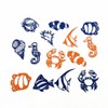 Metal 9pcs Ocean Sea Fish Die Cuts, Animal Crab Conch