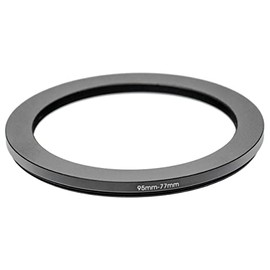 vhbw Step Down Ring Adapter 95mm to 77mm for Camera Lens - Filter Adapter - Aluminum Anodized Matte Black