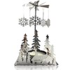 Silver Winter Cabin Candle Spinner - Silver Plated Laser Cut