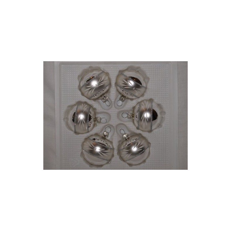 'Wanda Silver' 5 cm Christmas Ornament by Jingle Bells Lauscha