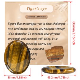 Tige Eye Worry Stones for Anxiety, Worry Stone, Worry Stones Bulk, Palm Stone, Natural Crystals and Healing Stones, Stress Meditation Crystal