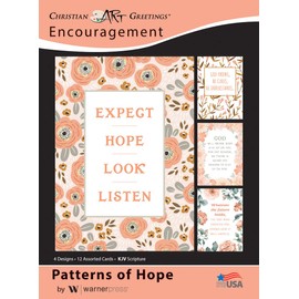 Greeting Cards Assortment Box,Patterns of Hope (KJV),Encouragement Greeting Cards,Christian Greeting Cards Assortment with Envelopes,Bible Verse Cards,Scripture Cards with Bible Verses,Box of 12
