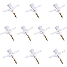 CHENLONB 10 Pcs Plasterboard Wall Plug Aircraft Expansion Anchor Plug Strong Anti-Rotation Fixture Wall Board Anchor Home Decoration Screw Kit
