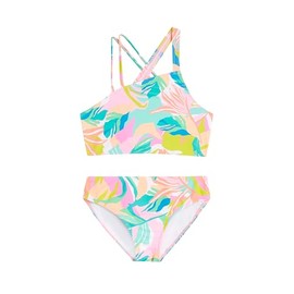 Kanu Surf Girls' Julia UPF 50+ Beach Sport Angle Bikini, Riva Multi