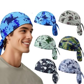 Barelove 6Pcs Do Rag Skull Caps for Men, Breathable Cooling Doo Rags Hat Helmet Linner Beanie Cycling Motorcycle Bandana