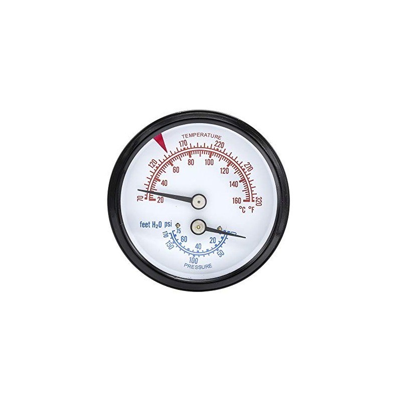 PIC Gauges TRI-RC-254R1.75-D Commercial Tridicator, Black Steel Case, Bronze Internals,