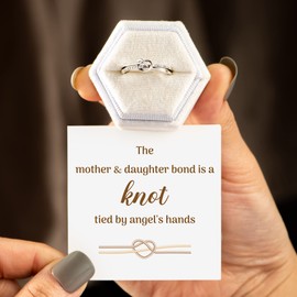 Story Jewellery Mothers Day Gifts from Daughter, The Mother&Daughter Bond is a Knot Tied by Angel's Hands Ring, Mother Daughter Ring, Ring for Mom from Daughter, 925 Sterling Silver Heart Bond Ring09