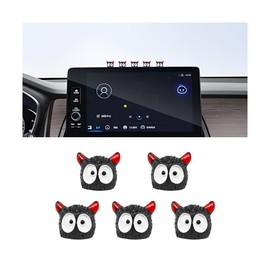 Zpana Car Cute Soot Sprites, 5PCS Anime Decor for Vehicle Rearview Mirror Dashboard, Funny Ornament Automotive Interior Decoration Accessories, Universal for SUVs, Trucks, RV (Demon)
