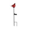 Mud Pie Cardinal Glass Lit Garden Stake; Approx 33"