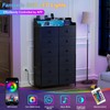 REAHOME Dresser for Bedroom with Charging Station and LED Lights,