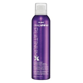 RUSK Deepshine PlatinumX Mousse, Lightweight, Alcohol-Free, for Platinum, Blonde, Gray, and Silver Hair, Enhances Body and Volume While Restoring Haircolor, 8.8 oz. | RUSK