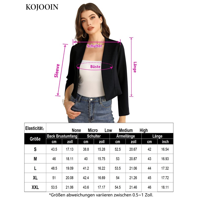 KOJOOIN Women's Bolero Long Sleeve Cardigan Elegant Festive Shoulder Jacket