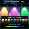 Solar Fence Lights Outdoor 10 Pack, Upgraded Brightness 3X LED