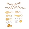 206pcs Dreadlocks Hair Jewelry Rings DIY Alloy Metal Golden Silver
