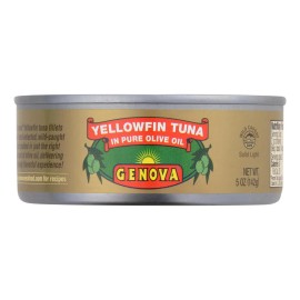 UD_Genova Yellowfin Tuna in Olive Oil Case of 12-5 oz Certified Halal Preserved Fish Body