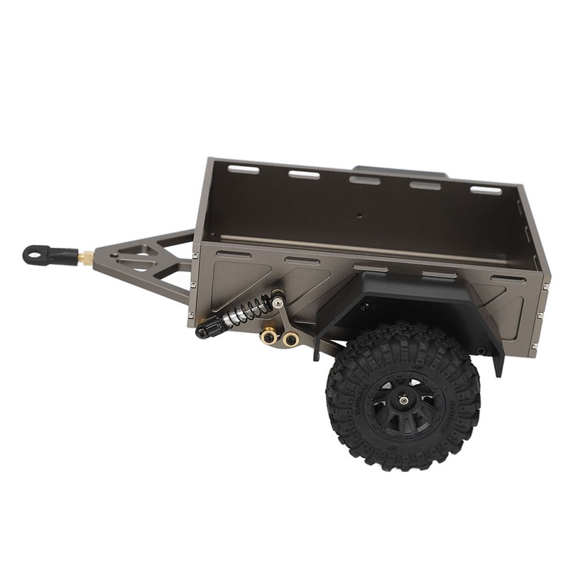 RC Car Hitch Trailer Aluminum Alloy Antislip Rubber Tire Rustproof
