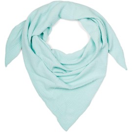 styleBREAKER Women's Muslin Triangular Scarf Made of 100% Cotton, Soft and Lightweight Neckerchief for Women, Plain Colours, Stylish Scarf for All Seasons, Made in Italy, 196 x 84 cm, Mint