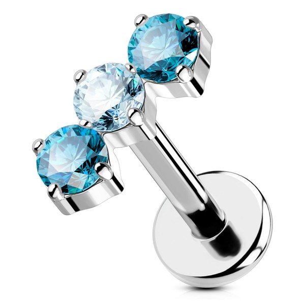 OUFER Body Piercing Titanium Labret Piercing Jewelry Threadless Lip Stud