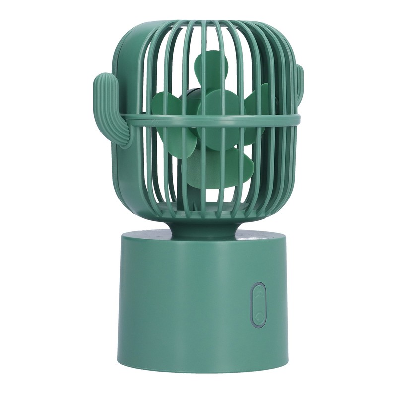 Mini Fan Cactus Shape Shaking Head Low Noise USB Charging