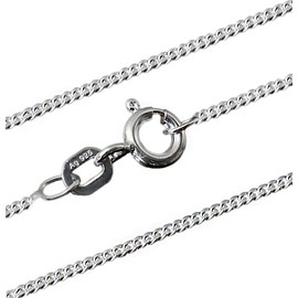 Niklarson 10514-PK Curb Chain 1.4 mm Chain 925 Sterling Silver Necklace 36-60 cm, Sterling Silver