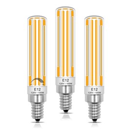 BROLSKUN E12 Candelabra Bulb 100 Watt Ceiling Fan Replacement Bulbs E12 Small Base 125V 10W Light Bulb Warm White 2700K Chandelier Pendant Lighting Salt Lamp Pack of 3