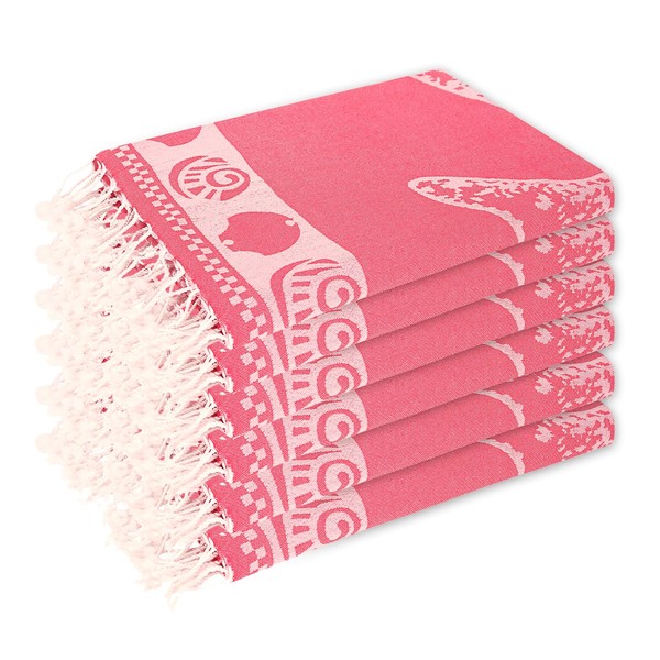 Organix 100% Cotton Turkish Fouta Beach Towel, 6 Pack, 36"x72",