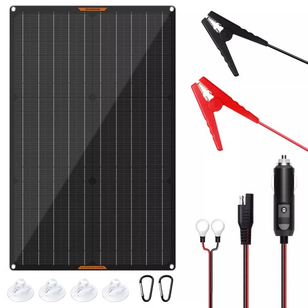 MHPOWOS Portable Solar Battery Charger & Maintainer 12V Solar Panel
