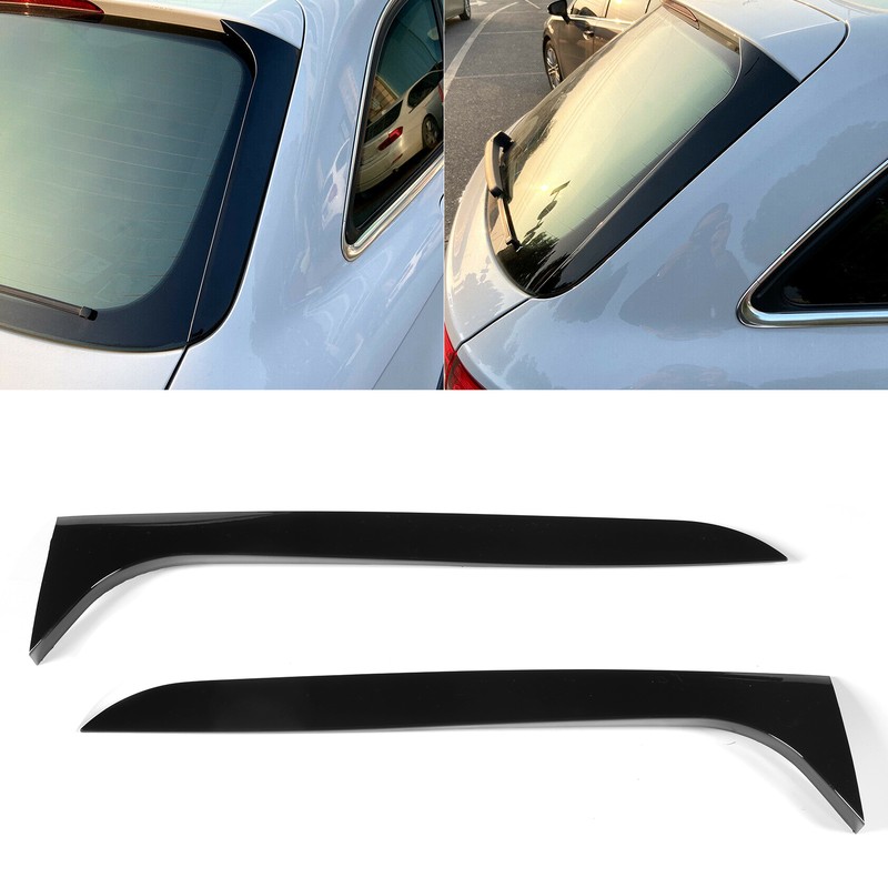 2pcs Rear Back Window Side Spoiler Glossy Black Maintenance Replacement
