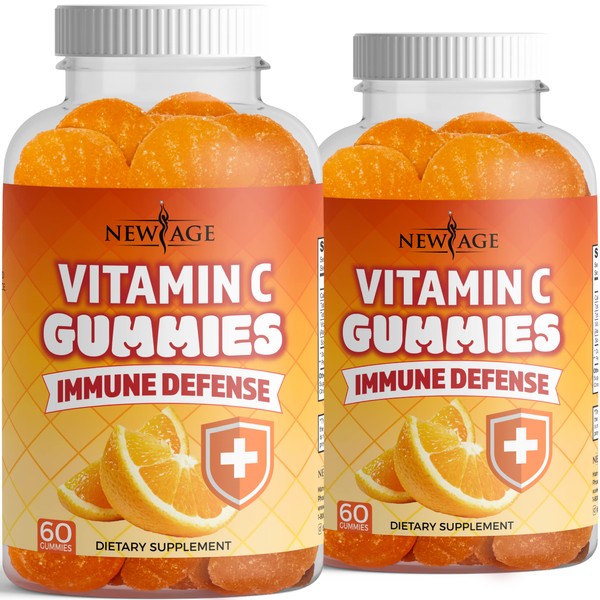 NEW AGE Vitamin C Gummies Orange Vitamin C Gummy - Supports Healthy Immune System - Vegetarian Without Gluten (120 Gummies)