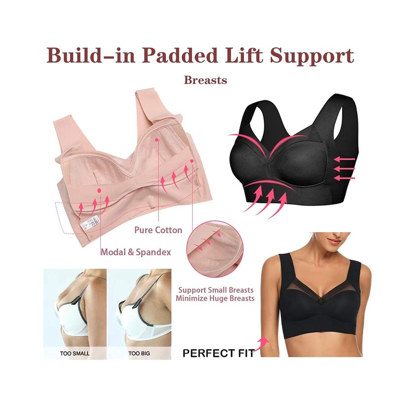 WOWENY Soft Bras Wireless Bras for Women Sleep Non Wired