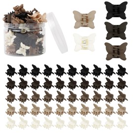 TEBIEKOY Butterfly Hair Clips for Women Girls - 50Pcs Small Hair Clips Cute Butterfly Clips for Hair Neutral Color Mini Hair Claw Clips for Thin Fine Hair Strong Grip Y2K Hair Accessories