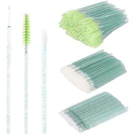 Tbestmax 300 Unidades De Cepillos Desechables Para Rímel, Aplicador De Microhisopos, Cepillos Para Pestañas, Probador De Lápiz Labial, Herramienta De Maquillaje, Color Verde