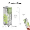 Green Toothpicks Sticks with Travel Case, Floss Pick Dispenser refillable,