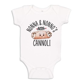 The Shirt Den Nonna and Nonno's Little Cannoli Baby One Piece 24 mo White