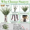 Artificial Eucalyptus Stems in Glass Vase with Faux Water, 17.5"