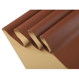 CDY Toothpick Texture Faux Leather Roll: Solid Color Faux Leather Sheets 13.8"X53" PU Fabric Leather Perfect for Crafts Handbags Wallets Jewelry Earrings Bows Making (Brown)
