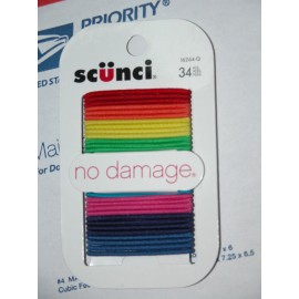 SCUNCI LOT OF 3 Scunci Hair Ties No Metal No Damage Bands Elastics 34 PACK Multi Color