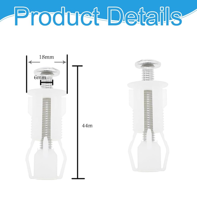 4PCS Toilet Seat Screws Set - Easy Install Top Fixing