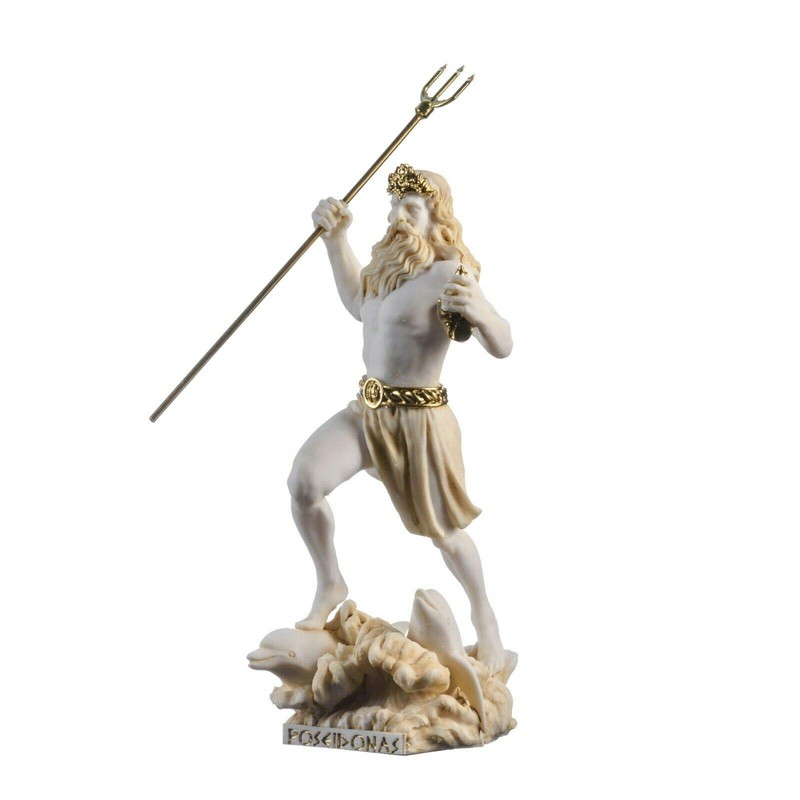 Poseidon Greek God of the Sea With Trident Statue Figurine