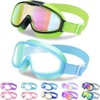 Vvinca Kids Goggles with Comfort Fabric Strap, Kids Swim Goggles